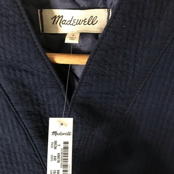 Madewell Blue Stitched-Texture Jacket NWT Womens Small - Picture 4 of 12